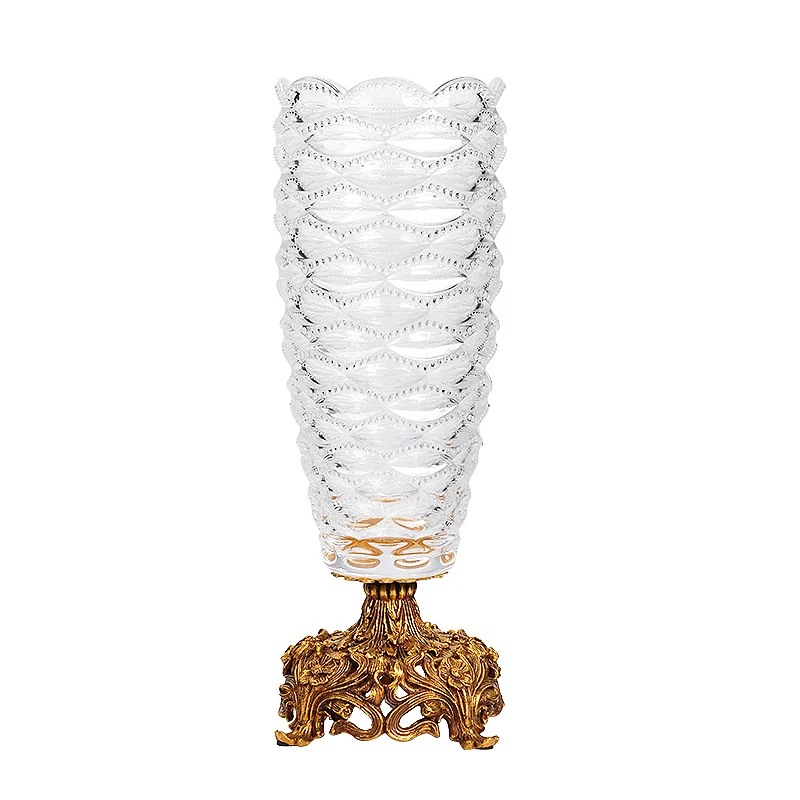 Simple Copper European Style Vase Crystal Home Decoration Luxury Golden Vase Interior Table Transparent Vaas Ornaments EH50VA
Simple Copper European Style Vase Crystal Home Decoration Luxury Golden Vase Interior Table Transparent Vaas Ornaments EH50VA