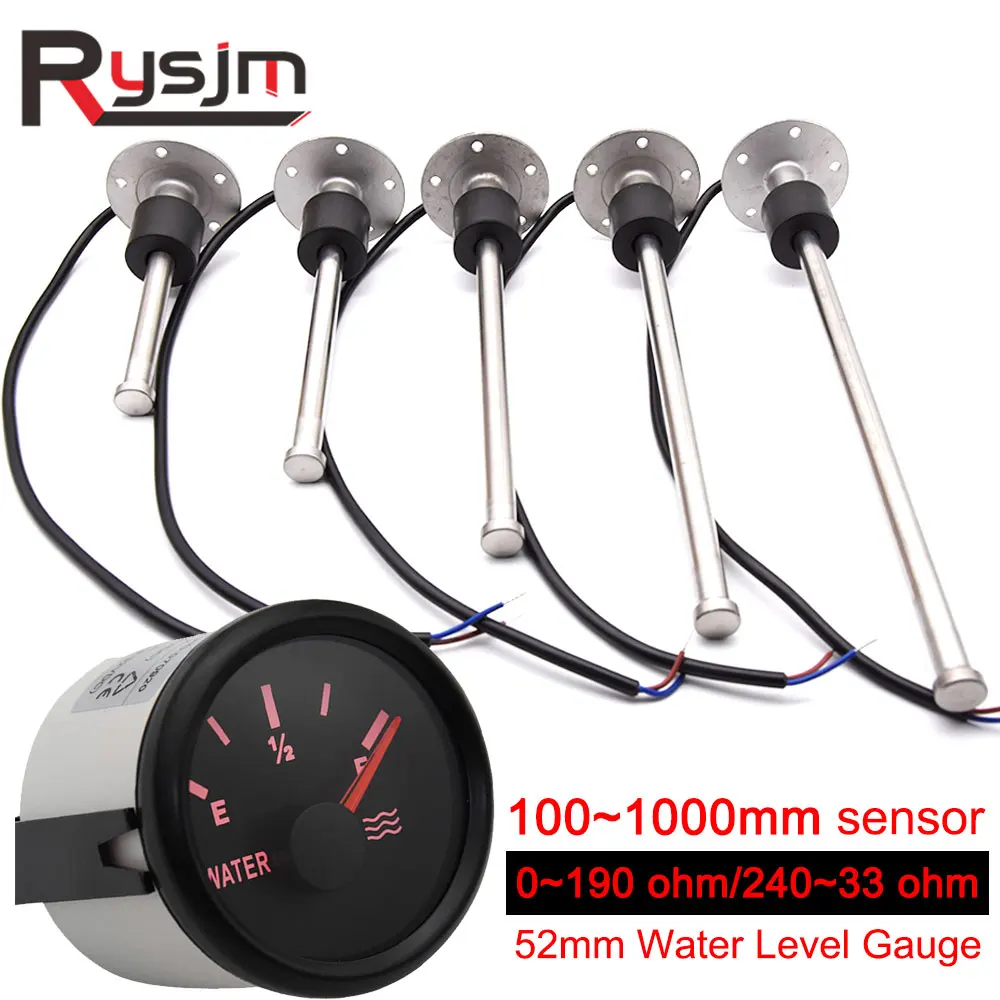 52 мм Датчик уровня воды s 0 190ohm 240 33ohm датчик топлива 150 250 300 350 блок отправителя