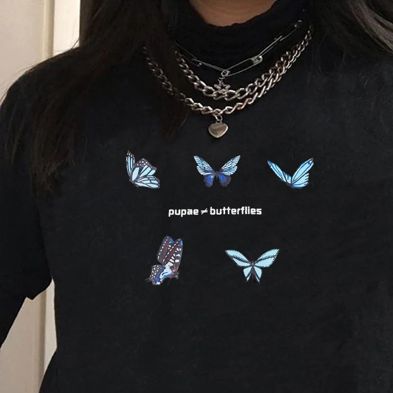 Женская футболка большого размера Pupae is not Butterfly, черная хлопковая Футболка с рисунком, хипстерская футболка в стиле Харадзюку, Tumblr Ulzzang
Женская футболка большого размера Pupae is not Butterfly, черная хлопковая Футболка с рисунком, хипстерская футболка в стиле Харадзюку, Tumblr Ulzzang