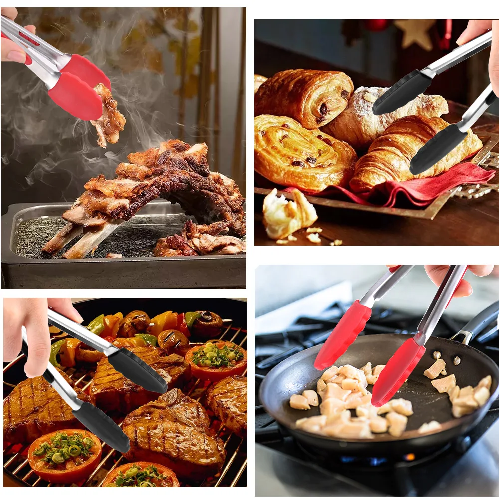 Silicone BBQ Grilling Tong Kitchen Cooking Salad Bread Serving Tong Non-Stick Barbecue Clip Clamp Stainless Steel Tools Gadgets
Silicone BBQ Grilling Tong Kitchen Cooking Salad Bread Serving Tong Non-Stick Barbecue Clip Clamp Stainless Steel Tools Gadgets