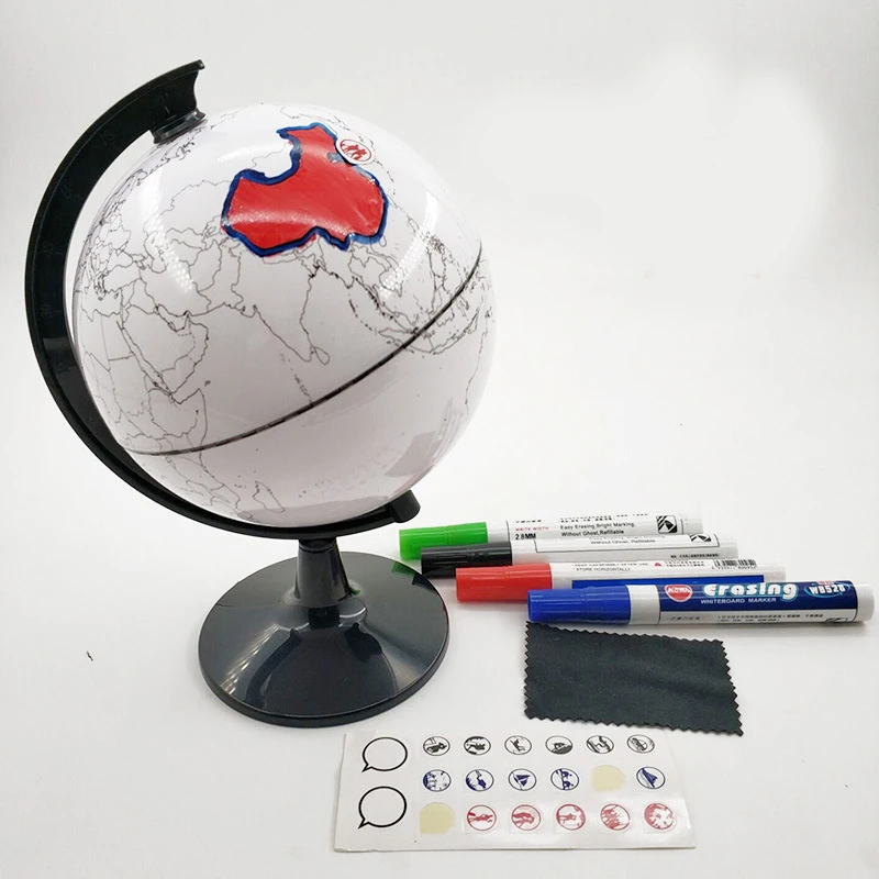 Paintable and Erasable Globe Model Plastic Erasing World Map Drawing Tellurian DIY Teaching Implement with 4 Brush THIN889
Paintable and Erasable Globe Model Plastic Erasing World Map Drawing Tellurian DIY Teaching Implement with 4 Brush THIN889