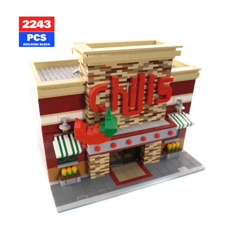 MOC Creative Expert Architecture Idea Chili's Restaurant City Street View Building Blocks Collect Toys for Children Holiday Gift
MOC Creative Expert Architecture Idea Chili's Restaurant City Street View Building Blocks Collect Toys for Children Holiday Gift