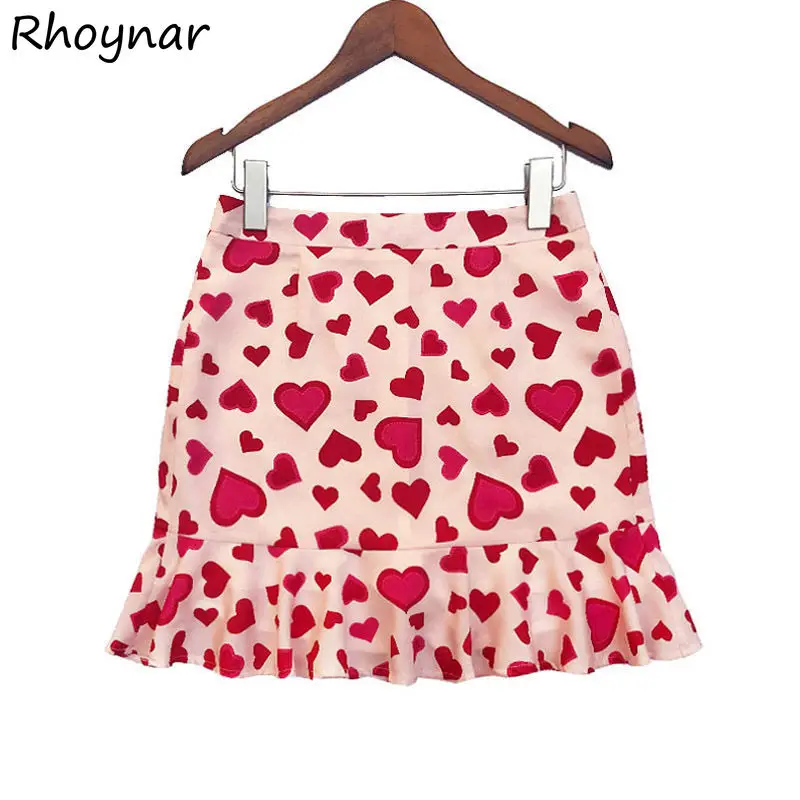 Skirts Women Students Summer Leisure New All-match Trumpet Heart-printed Empire Sweet College Elegant Basic Fashion Female Jupe
Skirts Women Students Summer Leisure New All-match Trumpet Heart-printed Empire Sweet College Elegant Basic Fashion Female Jupe