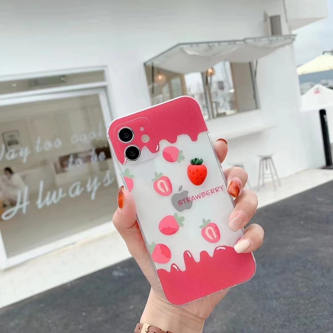 Cute 3D Strawberry Phone Case for Iphone 12 Coque 11 11promax Fundas Side Print Pineapple Case for Iphone XR X 7P 7 8 Back Cover
Cute 3D Strawberry Phone Case for Iphone 12 Coque 11 11promax Fundas Side Print Pineapple Case for Iphone XR X 7P 7 8 Back Cover