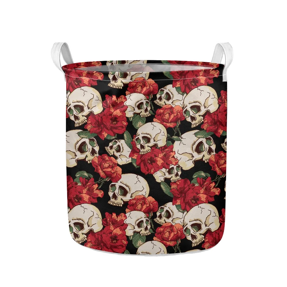 Round Laundry Basket Sugar Floral Skull Print Polyester Dirty Clothes Storage Bucket Bin Children Toy Container Bag with Handles
Round Laundry Basket Sugar Floral Skull Print Polyester Dirty Clothes Storage Bucket Bin Children Toy Container Bag with Handles