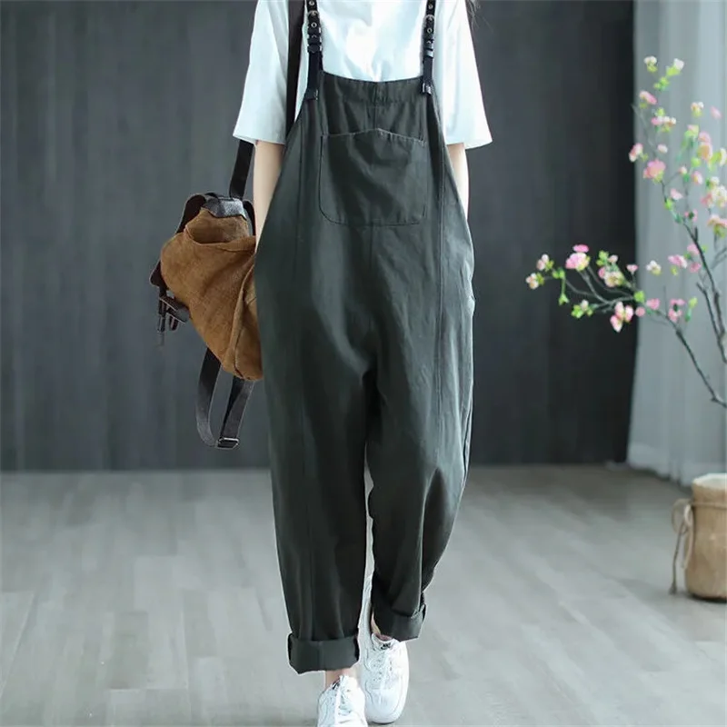 2021 New Literary Retro Overalls Women Spring Summer Woven Shoulder Width Loose Casual Strap Pants Female Cotton Linen Jumpsuit
2021 New Literary Retro Overalls Women Spring Summer Woven Shoulder Width Loose Casual Strap Pants Female Cotton Linen Jumpsuit