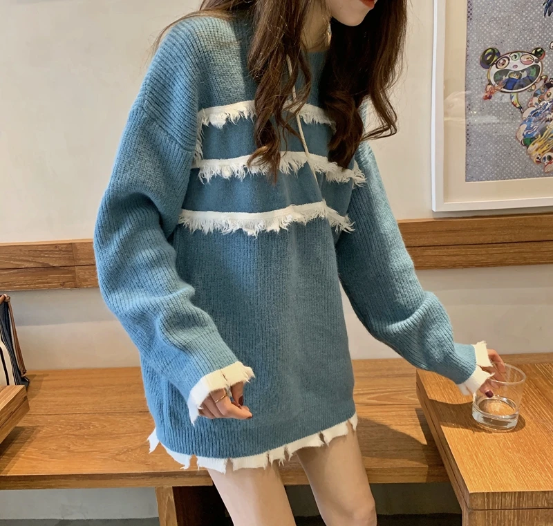 Ladies Autumn Winter Loose Knitted Pullovers Women's Clothing Oversize Korean Clothes O-neck Sweaters Female Fashion Brand 
Ladies Autumn Winter Loose Knitted Pullovers Women's Clothing Oversize Korean Clothes O-neck Sweaters Female Fashion Brand