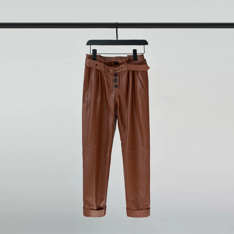 100% Sheepskin Leather Pants Female Trousers for Women Brown Pants Korean Fashion Spring Autumn 2021 Pantalones De Mujer Pph4068
100% Sheepskin Leather Pants Female Trousers for Women Brown Pants Korean Fashion Spring Autumn 2021 Pantalones De Mujer Pph4068