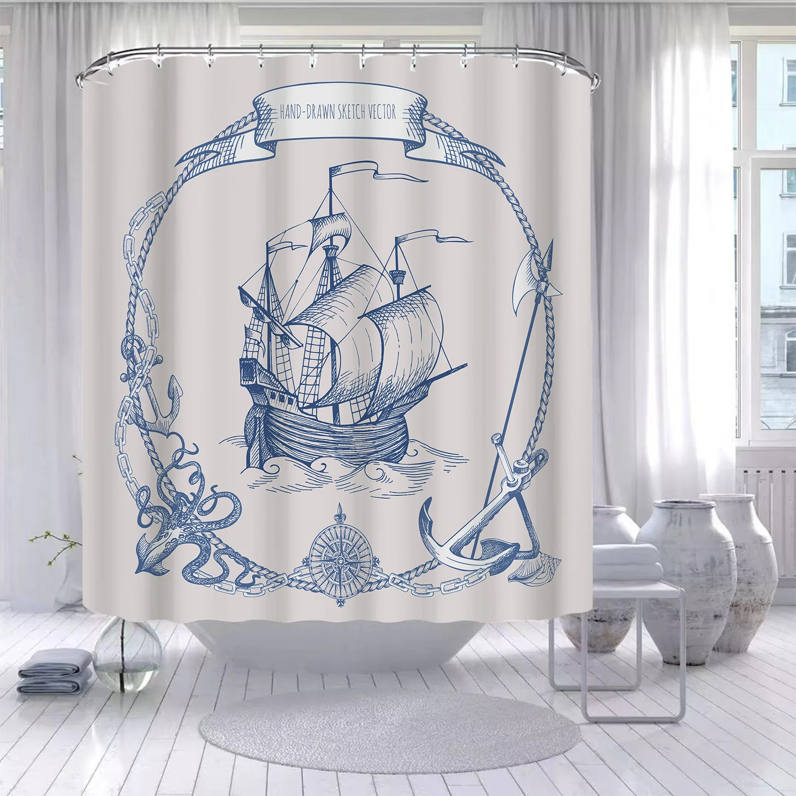 YOOLOV New Vintage Pirates Ship Waterproof Shower Curtain Painting Retro Plants Printed Polyester Bath Bathroom Decoration 2022
YOOLOV New Vintage Pirates Ship Waterproof Shower Curtain Painting Retro Plants Printed Polyester Bath Bathroom Decoration 2022
