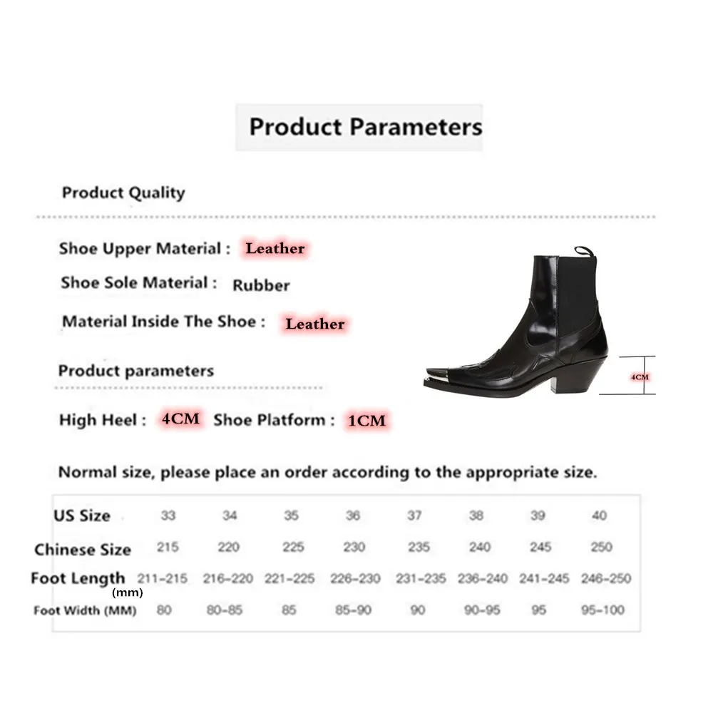 Metal Punk Square Toe Leather Ankle Boots Fashion Rivet Nightclub Shoes For Women Mixed Colors Slip-On Runway Party High Heels
Metal Punk Square Toe Leather Ankle Boots Fashion Rivet Nightclub Shoes For Women Mixed Colors Slip-On Runway Party High Heels