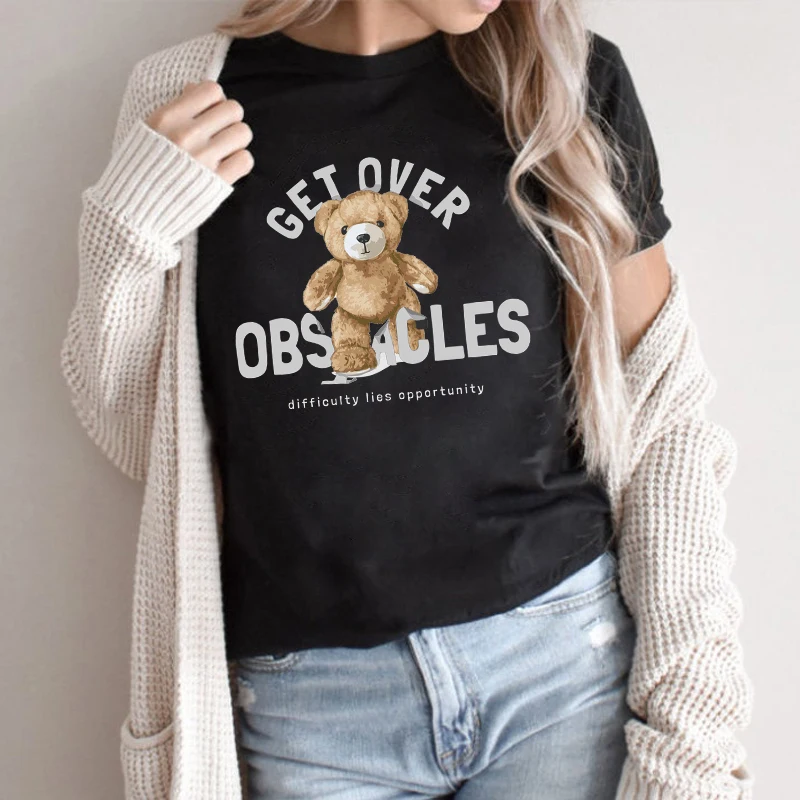 Cute Teddy Bear Print 100% Cotton Short-Sleeve T-Shirt Female Round Collar Casual Comfortable Oversized Couple Women Men Clothes
Cute Teddy Bear Print 100% Cotton Short-Sleeve T-Shirt Female Round Collar Casual Comfortable Oversized Couple Women Men Clothes