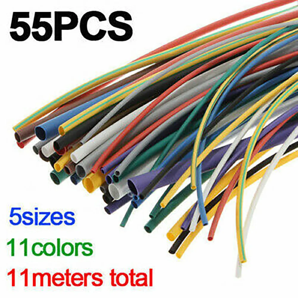 55pcs 2:1 Heat Shrink Tubing Wire Sleeving Heatshrink Assortment Kit Set 1/1.5/2.5/3/5mm Heat Shrink Tube Scissors Sharp Blade
55pcs 2:1 Heat Shrink Tubing Wire Sleeving Heatshrink Assortment Kit Set 1/1.5/2.5/3/5mm Heat Shrink Tube Scissors Sharp Blade