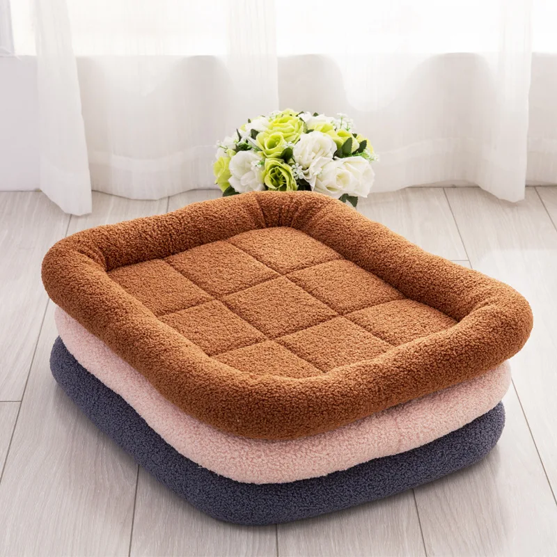 

3Colors Large Pet Cat Dog Bed Warm Cozy Dog House Soft Fleece Nest Dog Baskets Mat Kennel Chew Proof Dog Bed
