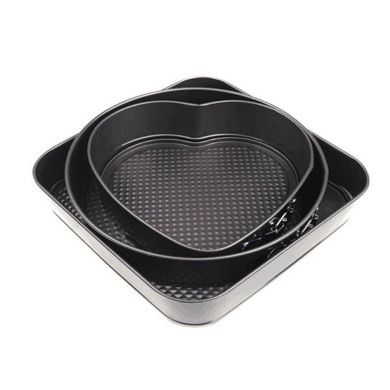 3Pcs/Set Non Stick Spring Form Baking Pan Heart Square Round Removable DIY Fruit Cakes Sponge Cheesecakes Kitchen Accessories
3Pcs/Set Non Stick Spring Form Baking Pan Heart Square Round Removable DIY Fruit Cakes Sponge Cheesecakes Kitchen Accessories