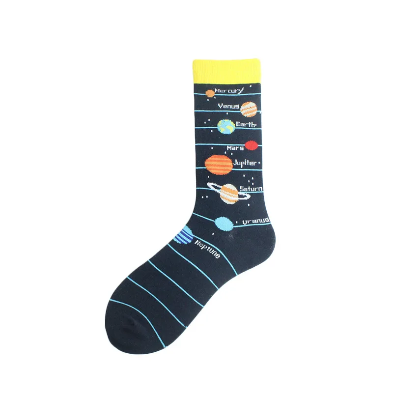 Унисекс стильные носки с изображением космонавта для мужчин хлопковые яркие