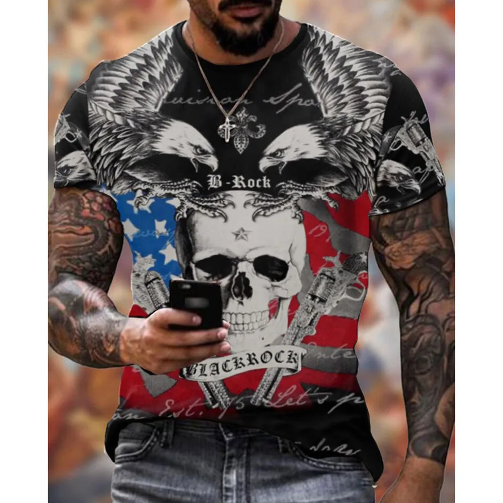2021 Summer New Fashion Western Style Loose Casual Printing Skull Design T-shirt Round Neck Summer Oversize
2021 Summer New Fashion Western Style Loose Casual Printing Skull Design T-shirt Round Neck Summer Oversize