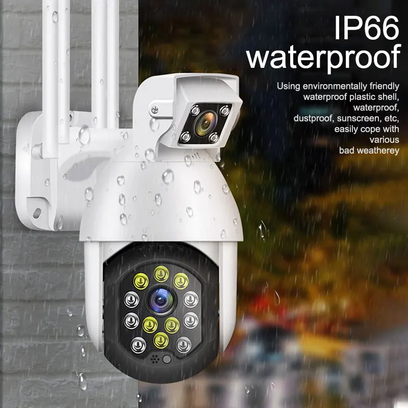 1080P Dual Lens Security WIFI IP CCTV Security Camera Wireless Outdoor Waterproof Home PTZ IR Cam WIFI Camera PTZ Rotation
1080P Dual Lens Security WIFI IP CCTV Security Camera Wireless Outdoor Waterproof Home PTZ IR Cam WIFI Camera PTZ Rotation