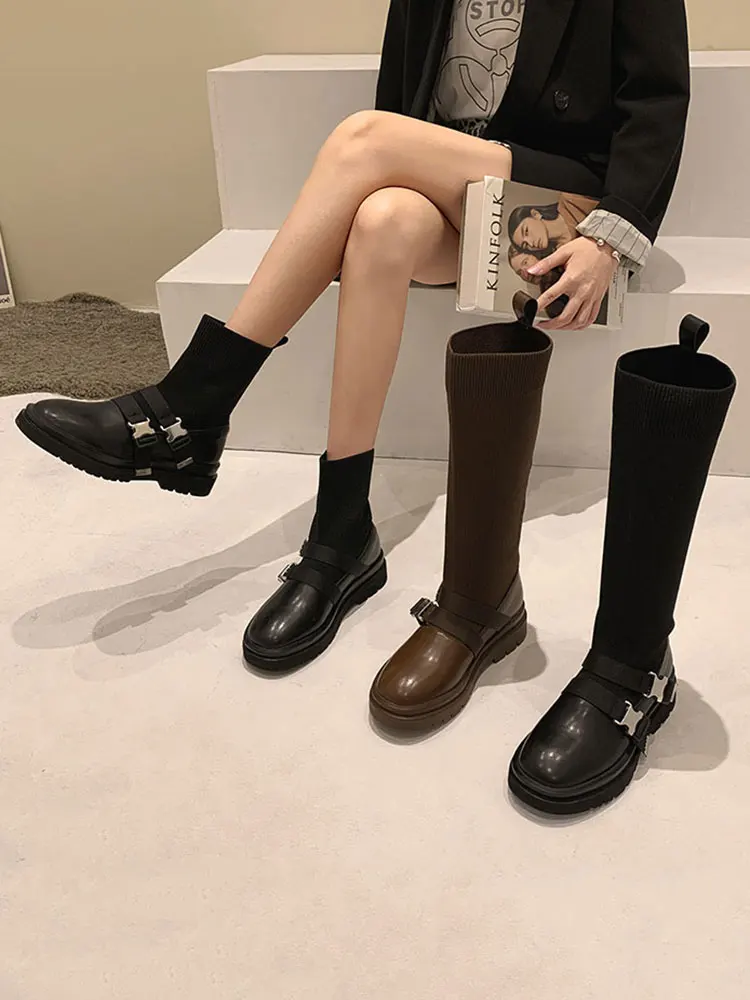 Women's Shoes Socks and Boots 2021 New Spring and Autumn Knitted Elastic Fashion Buckle Long Boots
Women's Shoes Socks and Boots 2021 New Spring and Autumn Knitted Elastic Fashion Buckle Long Boots