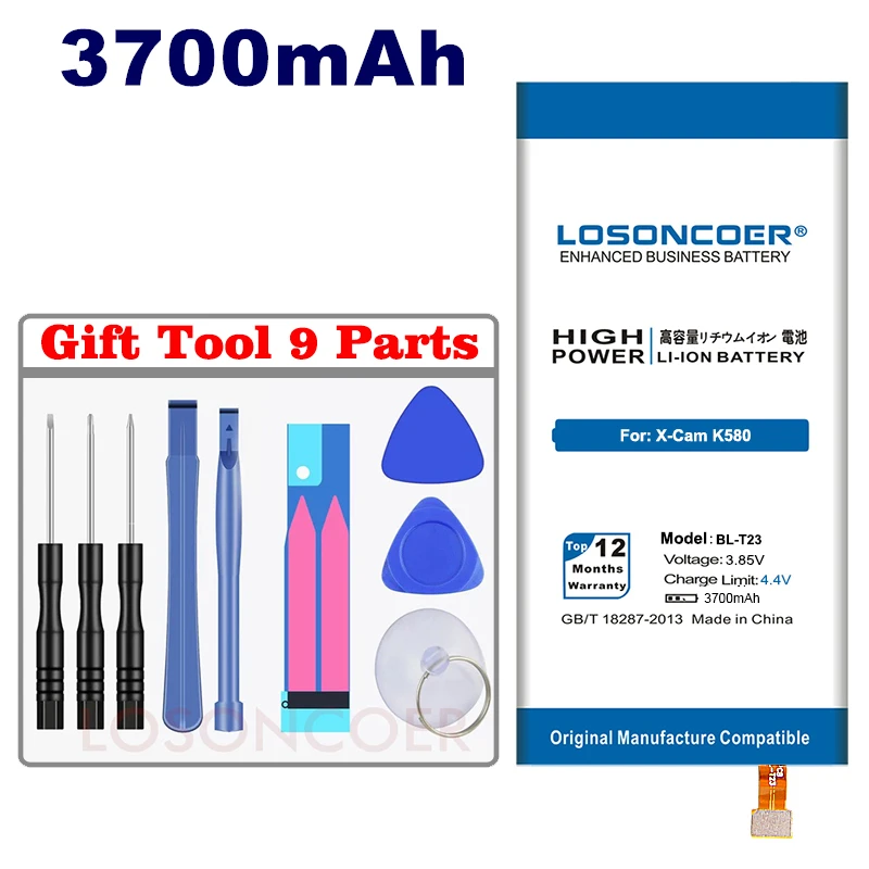 Аккумулятор LOSONCOER 3700 мАч BL T23 мобильный телефон для LG X Cam K580Y K580 F690 K580DS + Подарочные