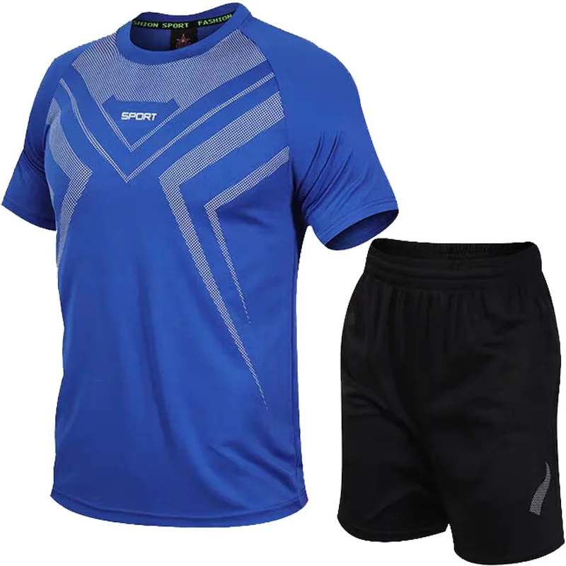Short-sleeved shorts sports suit football basketball tennis cycling game top quick-drying fitness two-piece sportswear
Short-sleeved shorts sports suit football basketball tennis cycling game top quick-drying fitness two-piece sportswear