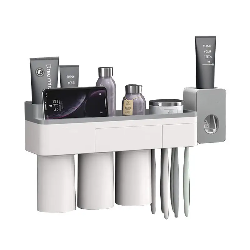 Toothbrush Holder Mutifunctional Magnetic with Toothpaste Squeezer Cups Bathroom Storage Rack Nail Free Mount
Toothbrush Holder Mutifunctional Magnetic with Toothpaste Squeezer Cups Bathroom Storage Rack Nail Free Mount