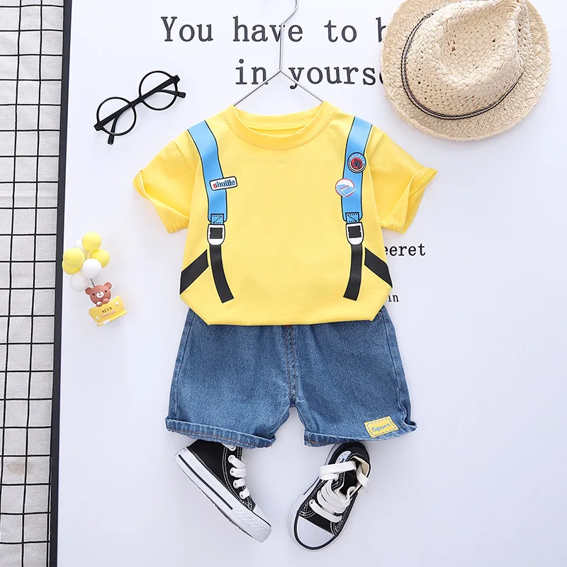 New Baby Boy Clothing Set Summer Toddler Girl Bag Printing T-Shirt+Denim Shorts Fashion Casual for Kids Clothes Outfit 0-4 Years
New Baby Boy Clothing Set Summer Toddler Girl Bag Printing T-Shirt+Denim Shorts Fashion Casual for Kids Clothes Outfit 0-4 Years