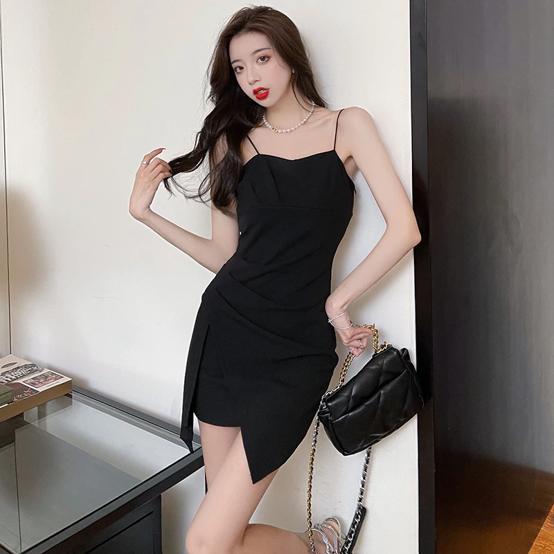 COIGARSAM Sexy Women one-piece dress korean New Summer Spaghetti Strap Dresses Black Apricot 9173
COIGARSAM Sexy Women one-piece dress korean New Summer Spaghetti Strap Dresses Black Apricot 9173