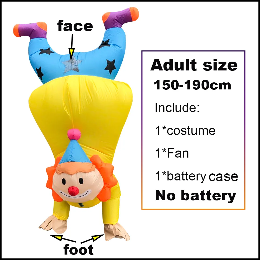 New Blow Up Handstand Clown Inflatable Costume Funny Halloween Costumes for Adult Christmas Suit Cosplay Party Game Clothing
New Blow Up Handstand Clown Inflatable Costume Funny Halloween Costumes for Adult Christmas Suit Cosplay Party Game Clothing