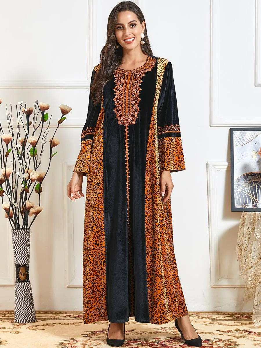 Мусульманское бархатное платье Abaya с вышивкой, макси-платье с леопардовым принтом, богемное Африканское кимоно Дашики, длинная одежда Рамад...
Мусульманское бархатное платье Abaya с вышивкой, макси-платье с леопардовым принтом, богемное Африканское кимоно Дашики, длинная одежда Рамад...