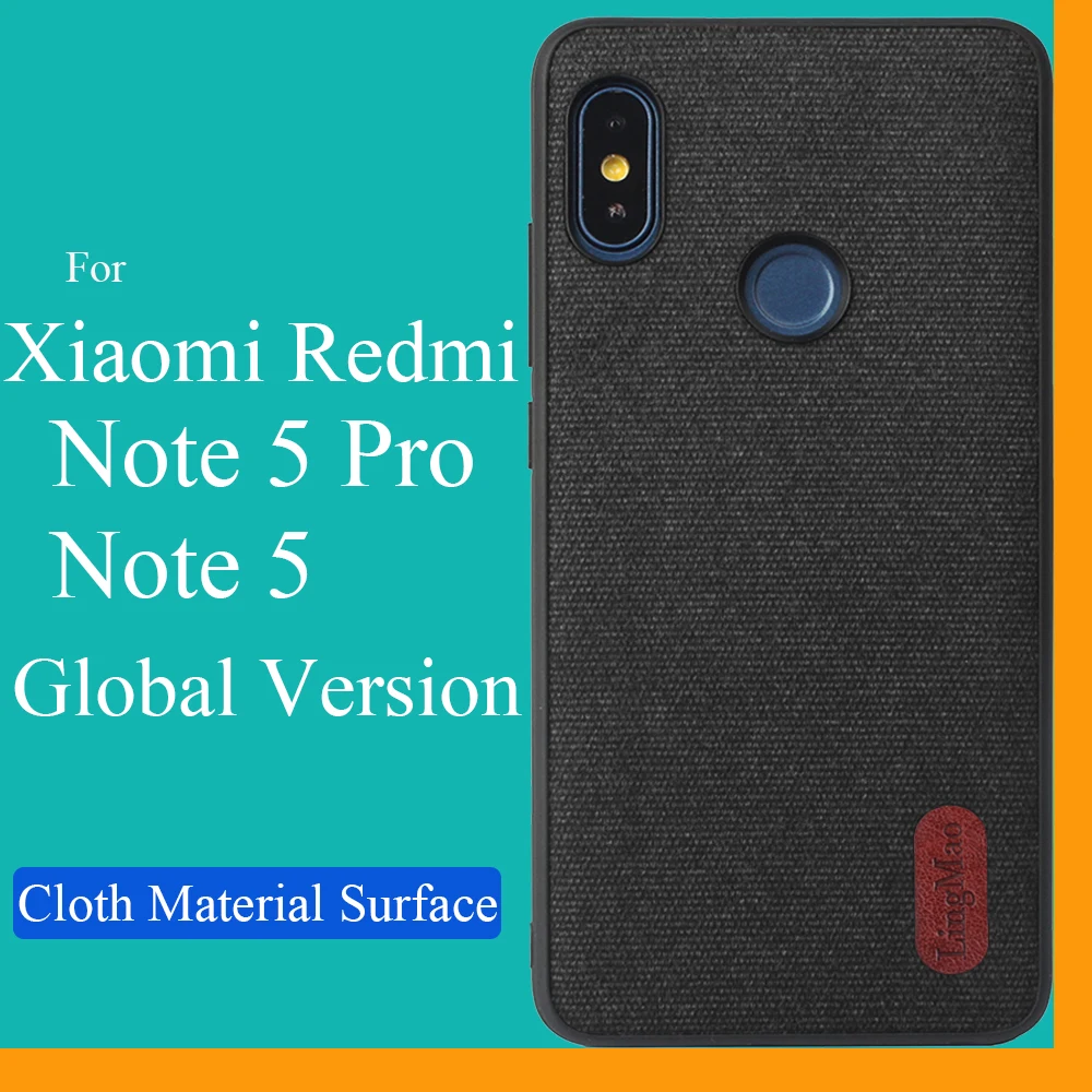 Противоударный чехол для телефона Xiaomi Redmi Note 5 Global Version тканевый мягкий на заднюю