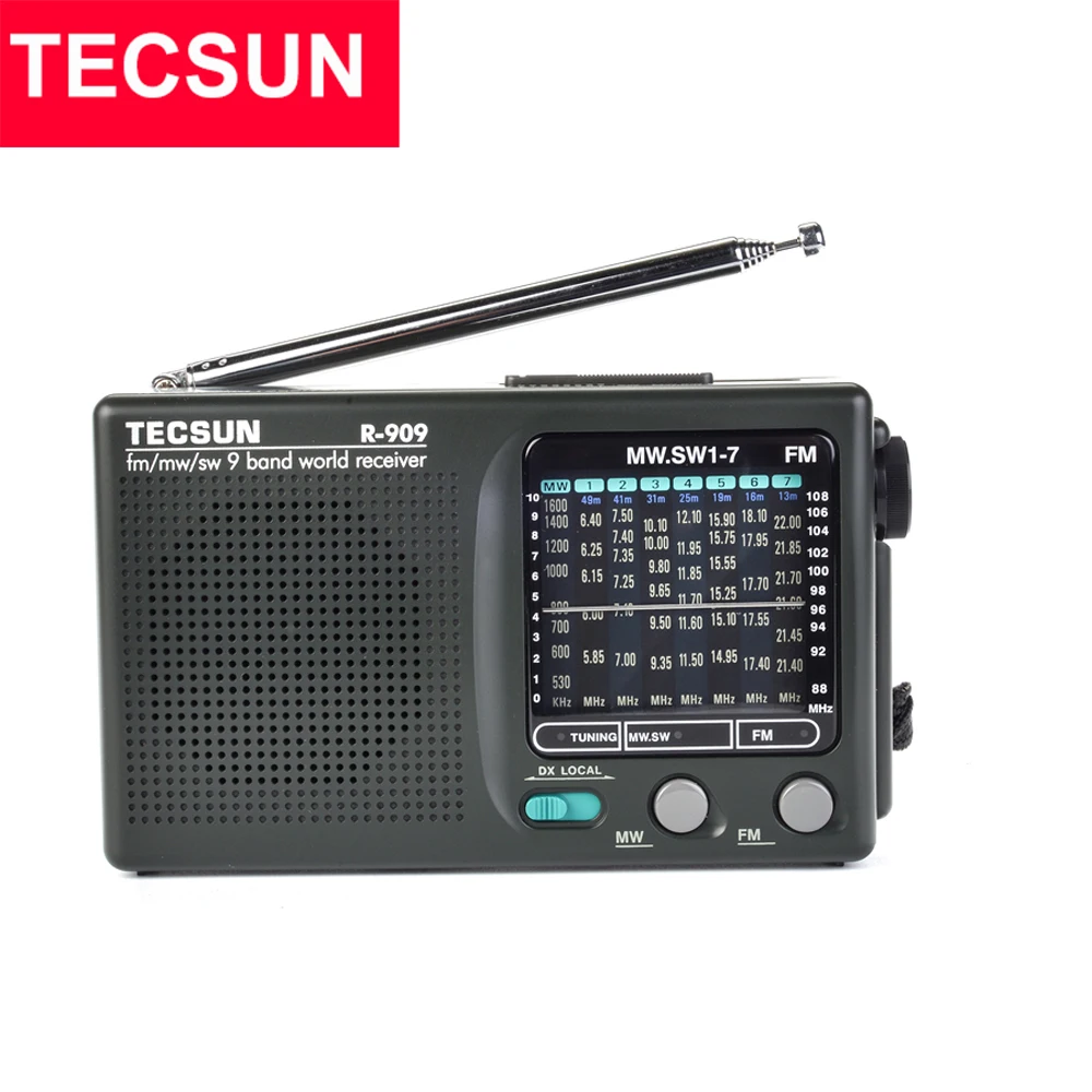 TECSUN R-909 AM/FM/SW радио 1-7 9 диапазонов приемник мирового диапазона портативное FM: 87 0-108