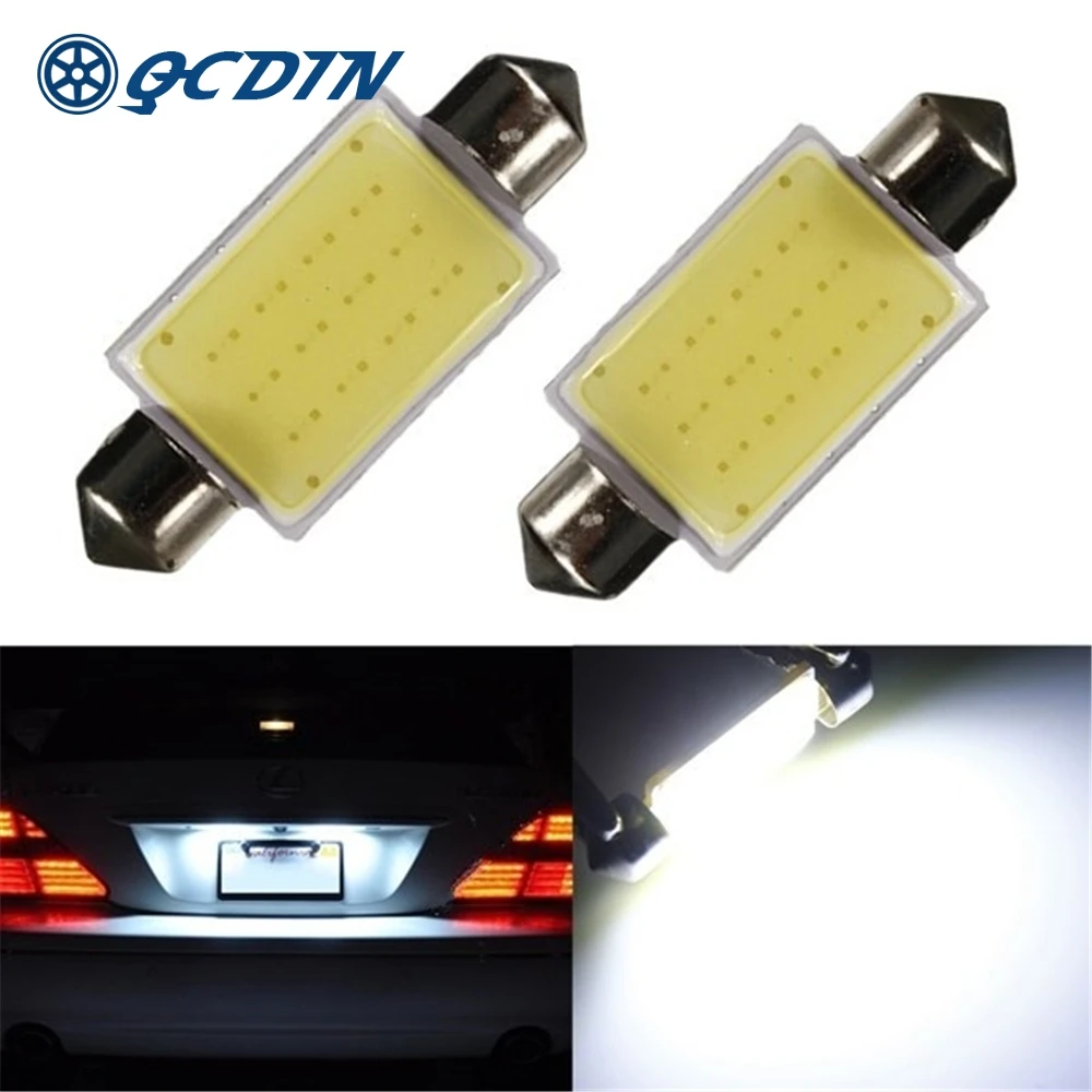 QCDIN 2PCs White 41MM 12 Chips COB Festoon Dome Door Side Marker Lamp LED Light Reading Lamp Car LED License Plate Light
QCDIN 2PCs White 41MM 12 Chips COB Festoon Dome Door Side Marker Lamp LED Light Reading Lamp Car LED License Plate Light
