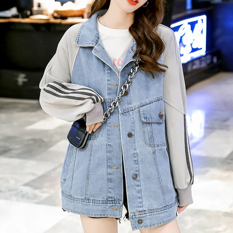 Kywommnz 2021 Spring Autumn Korean Casual Loose Coat Fashion Knitted Sweater Splicing Printed Denim Splicing Women Wear E3644
Kywommnz 2021 Spring Autumn Korean Casual Loose Coat Fashion Knitted Sweater Splicing Printed Denim Splicing Women Wear E3644