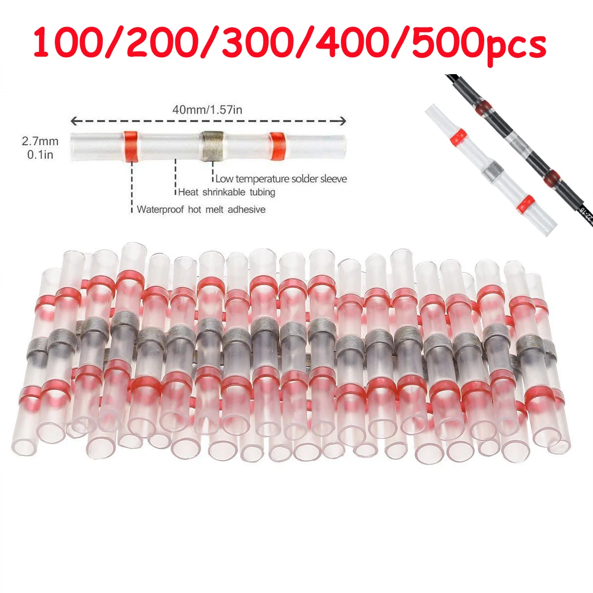 Термоусадочные быстроразъемные соединители для стыковой проволоки, водонепроницаемые красные герметичные втулки для пайки из луженой мед...
Термоусадочные быстроразъемные соединители для стыковой проволоки, водонепроницаемые красные герметичные втулки для пайки из луженой мед...