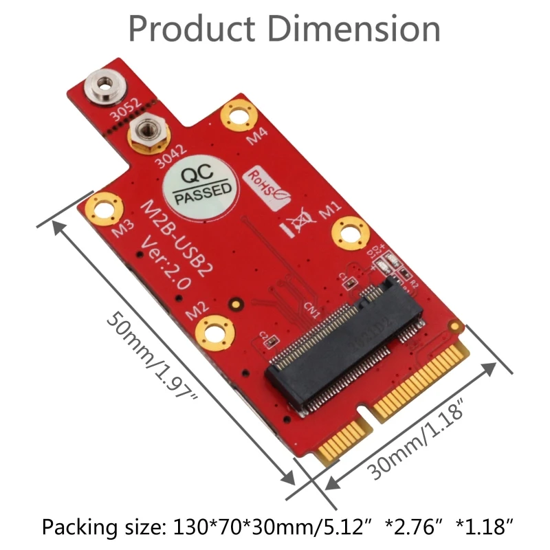 M.2 Key B to Mini PCI-E Adapter Converter with Dual NANO SIM Card Slot for 3G/4G/5G Module
M.2 Key B to Mini PCI-E Adapter Converter with Dual NANO SIM Card Slot for 3G/4G/5G Module