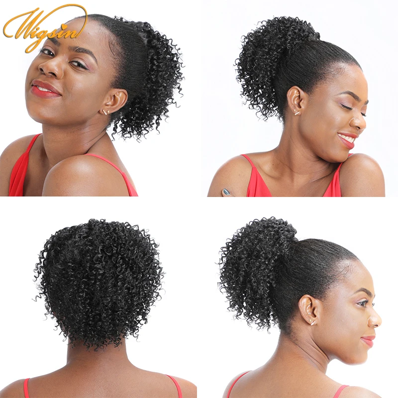 WIGSIN Synthetic Afro Kinky Curly Ponytail Clip In Hair Natural Black Hairpiece for Women
WIGSIN Synthetic Afro Kinky Curly Ponytail Clip In Hair Natural Black Hairpiece for Women