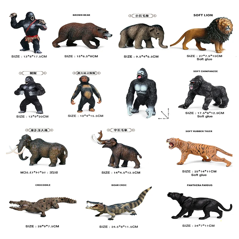 Action&Toys Figure Wild Zoo Animal PVC Lion Woolly Mammoth Crocodile Tiger Bear Animal World Series Model Toys Children Gift
Action&Toys Figure Wild Zoo Animal PVC Lion Woolly Mammoth Crocodile Tiger Bear Animal World Series Model Toys Children Gift