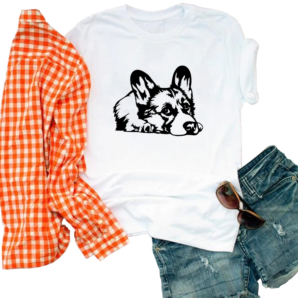 Cute corgi print t shirt Womens Graphic Tees summer Tops hipster o neck shirt summer shirt for dog lover gift for dog corgi mom
Cute corgi print t shirt Womens Graphic Tees summer Tops hipster o neck shirt summer shirt for dog lover gift for dog corgi mom