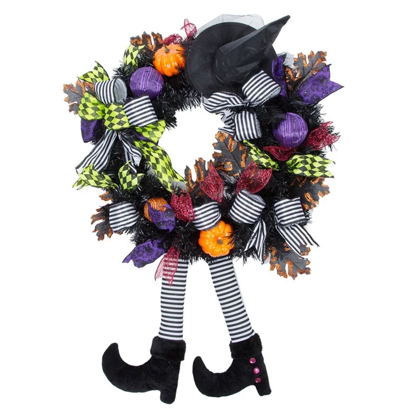 Halloween Wreath Door Hanging Decoration Halloween Witch Hat Leg Pumpkin Door Wreath Happy Halloween Party Pendant Decor Gift
Halloween Wreath Door Hanging Decoration Halloween Witch Hat Leg Pumpkin Door Wreath Happy Halloween Party Pendant Decor Gift