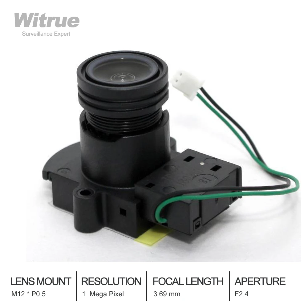 

Witrue HD Lens 3.69mm 720P 1 Megapixel M12 * P0.5 Mount F2.4 CCTV LENS with IR Cut Filter for Security Camera