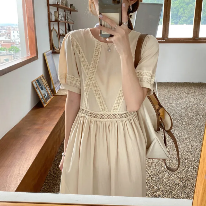 Women Summer Vintage Lace Long Pleat Dress Waist Hollow Out Round Collar Zipper Midi Dresses Woman Clothing 2020
Women Summer Vintage Lace Long Pleat Dress Waist Hollow Out Round Collar Zipper Midi Dresses Woman Clothing 2020