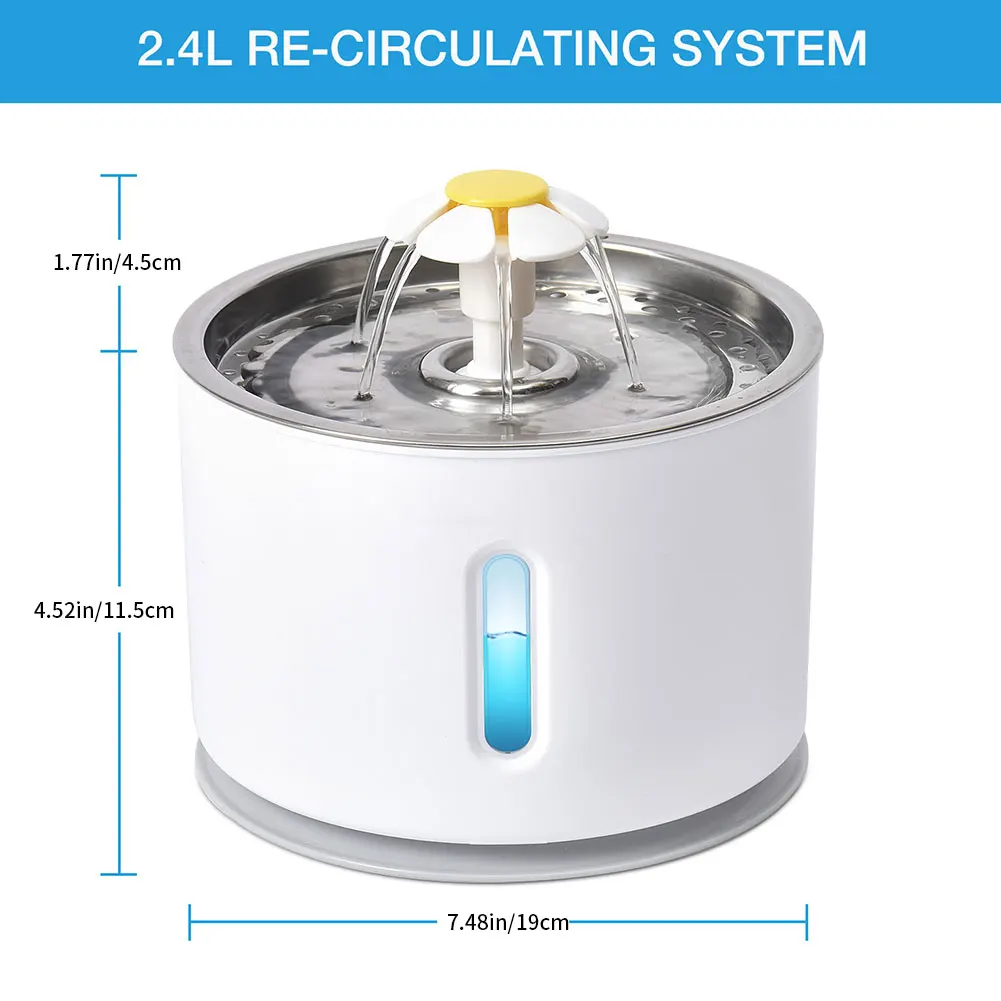 Pet Drinking Fountain Automatic Pet Water Dispenser Fountain Drink Facility with Night light for Dogs Cats Pet Drinking white
Pet Drinking Fountain Automatic Pet Water Dispenser Fountain Drink Facility with Night light for Dogs Cats Pet Drinking white
