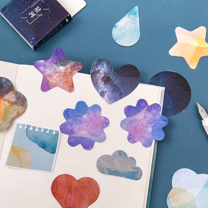 45Pcs Gradient starry sky Galaxy Box stickers Album Decorative square Starry night Scrapbooking Gradient star love cloud 4CM 
45Pcs Gradient starry sky Galaxy Box stickers Album Decorative square Starry night Scrapbooking Gradient star love cloud 4CM