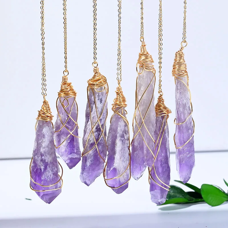 Gold Copper Wire Wrapped Natural stones Amethyst Jewelry Pendants Women is Necklace free Shipping Healing Energy Gemstone
Gold Copper Wire Wrapped Natural stones Amethyst Jewelry Pendants Women is Necklace free Shipping Healing Energy Gemstone