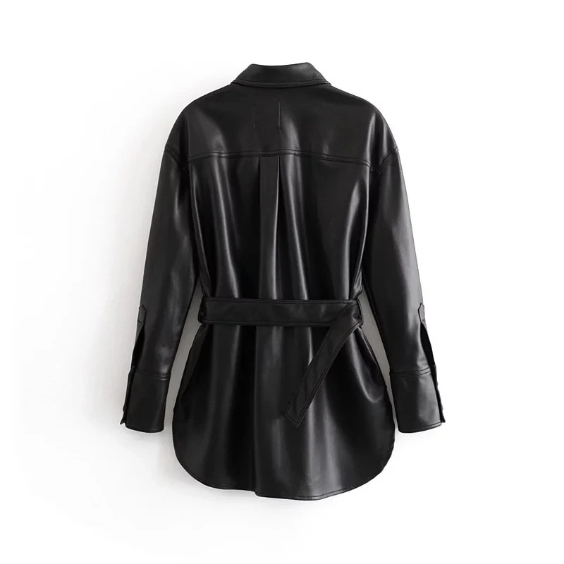 Famale Clothing Beige Fashion Slim Pocket PU Jacket Elegant Long Sleeve Sashes Loose Vintage Jacket Famale Outerwear Chic Top
Famale Clothing Beige Fashion Slim Pocket PU Jacket Elegant Long Sleeve Sashes Loose Vintage Jacket Famale Outerwear Chic Top