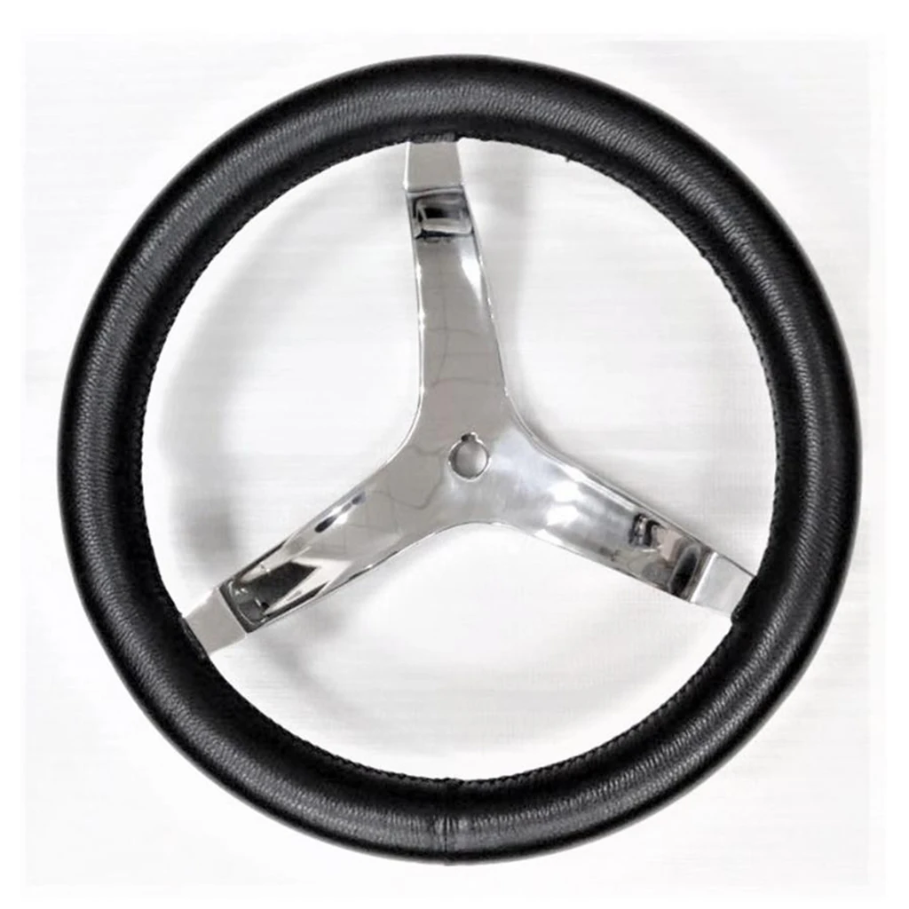 340mm Boat Steering Wheel Black Leather 3 Spoke 3/4" Tapered Shaft For Marine Vessels Yacht Speedboat Boat Accessories Marine
340mm Boat Steering Wheel Black Leather 3 Spoke 3/4" Tapered Shaft For Marine Vessels Yacht Speedboat Boat Accessories Marine