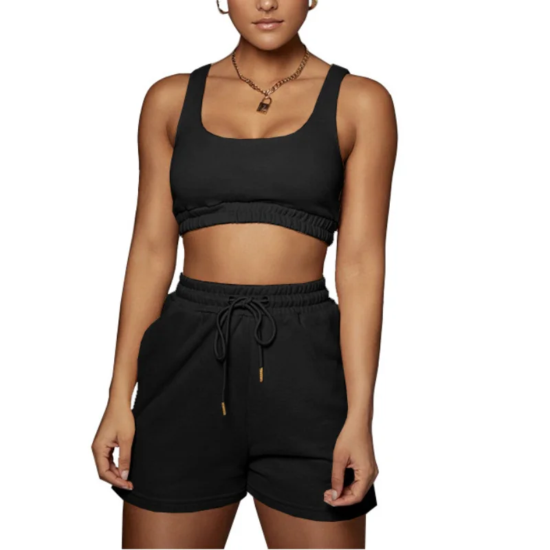 yoga suit Women's workout clothes sexy navel-bearing sports bra tie rope shorts two-piece female motorcycle shorts suit summer
yoga suit Women's workout clothes sexy navel-bearing sports bra tie rope shorts two-piece female motorcycle shorts suit summer