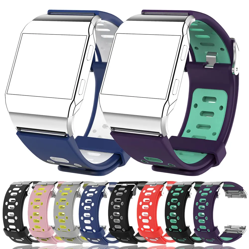 Two-color Silicone Wrist Strap For Fitbit Ionic Smart Watch Band Breathable Replacement Watch Strap For Fitbit Ionic Bracelet
Two-color Silicone Wrist Strap For Fitbit Ionic Smart Watch Band Breathable Replacement Watch Strap For Fitbit Ionic Bracelet