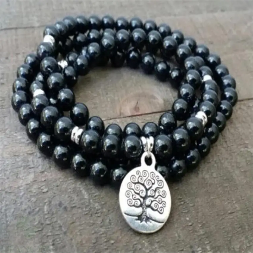 6mm black agate Gemstone Mala Bracelet 108 Beads pendant cuff MONK Unisex Healing Fancy pray Veins Bless Wrist Handmade
6mm black agate Gemstone Mala Bracelet 108 Beads pendant cuff MONK Unisex Healing Fancy pray Veins Bless Wrist Handmade