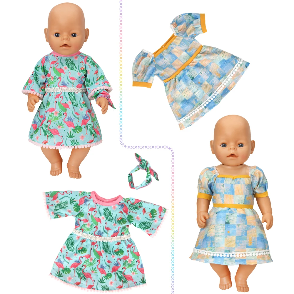Clothes for doll fits 43-45cm New born doll American doll Fashion printed dresses, swimsuits, style skirts
Clothes for doll fits 43-45cm New born doll American doll Fashion printed dresses, swimsuits, style skirts